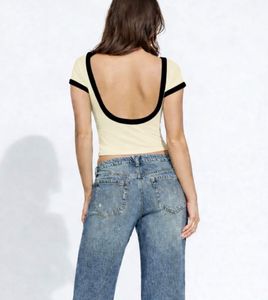 Cream &amp; Black Trim Boat Neck Top