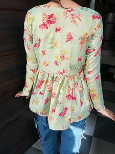 Floral Print Peplum Kurti