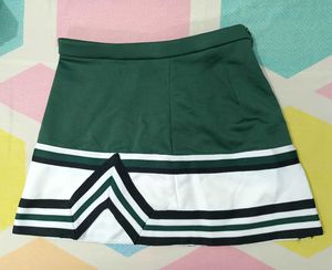 Green & White Striped Skirt