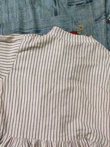 Striped Peplum Blouse Top