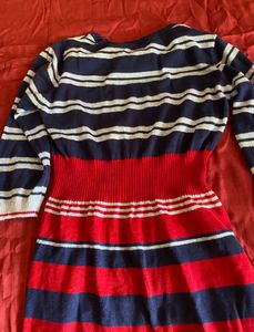 Striped Knit Midi Dress
