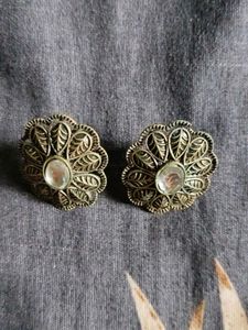 Ornate Floral Stud Earrings