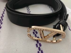 2 belts - cream and Black  Belt with Gold Buckle