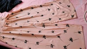 Peach Floral Wide-Leg Jumpsuit
