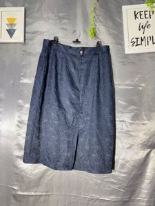 Elegant Blue Textured Skirt