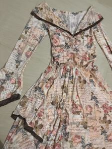 Vintage Floral Print Maxi Dress