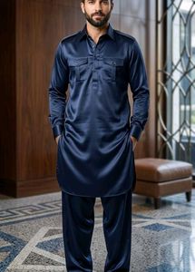 Men's Black 🖤 Silk Kurta Set