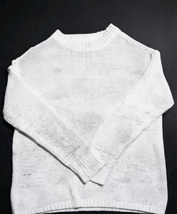 white knitted stylish korean top
