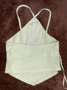 Ribbed Halter Neck Crop Top