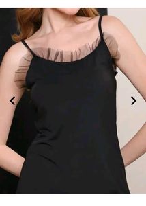 Spaghetti Strap Mesh Frill Nighty