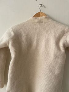 Cream Knit Sweater with Pockets