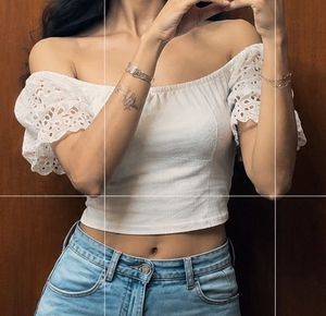 White Off-Shoulder Broderie Anglaise Top