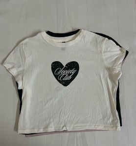H&M Society Club Heart Graphic T-Shirt
