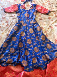 Royal Blue & Pink Anarkali Set
