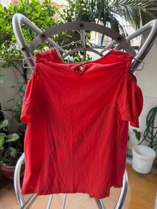 Coral Embroidered Tropical Floral Top with adjusta
