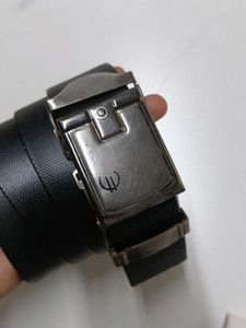 Classic Black Leather Belt with Buckle