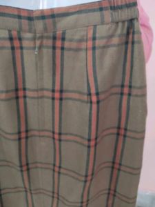 vintage "o pas" Brown Plaid Pencil Skirt