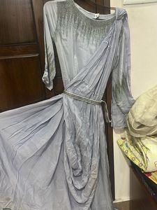 Elegant Grey Embellished Gown