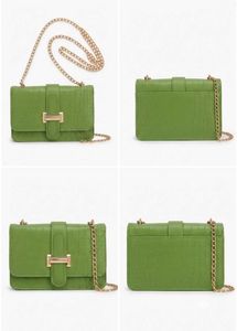 Chic Green Croc Embossed Shoulder Bag