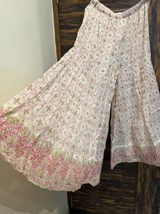 White Floral Embroidered Kurta and sharara