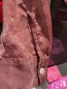 Chic Rose Gold Satin one Collared Shirt