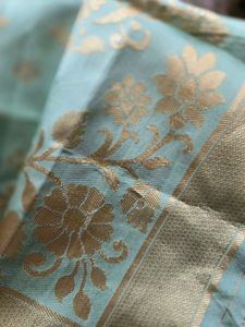 Elegant Silk dupatta with Golden Motifs