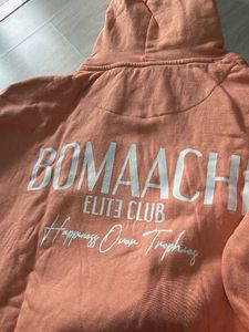 Boomachi Peach Hoodie with Drawstrings