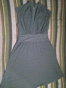 Chic Dark Grey Ruched Waist Dress