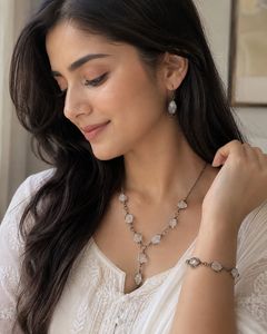 Bohemian Crystal Necklace & Bracelet Set