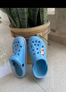 Cute Blue Hello Kitty Crocs