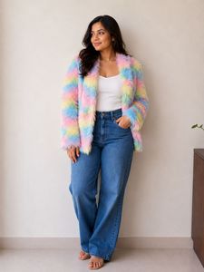 Rainbow Fur Coat