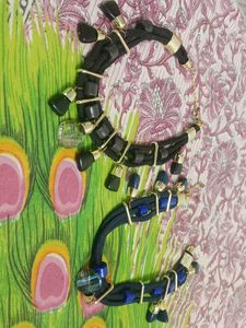 Chic Black & Blue Statement Necklace Set