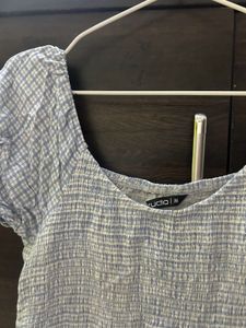 Gingham Puff Sleeve Dress