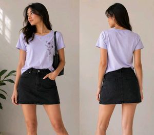Lavender Floral Print T-Shirt