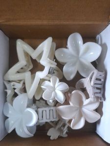 10 Cute Flower &amp; Star Hair Claw Clips Set