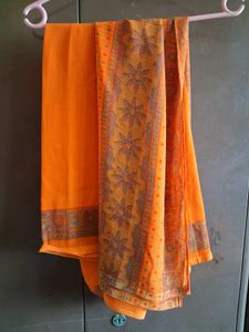 Vibrant Orange Printed Kurta Set