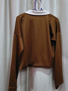 Dino Graphic Collar Long Sleeve Top