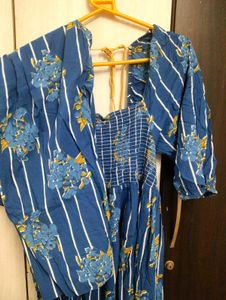 💙✨ Beautiful Blue Floral Dress Set ✨💙