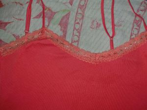 Coral Lace Trim Cami Tank Top