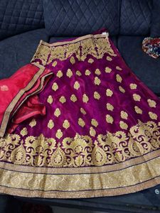 Vibrant Purple Embroidered Lehenga Set