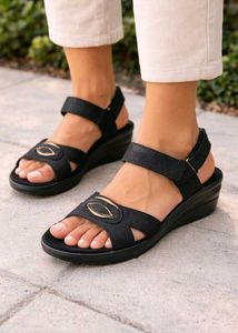 Black Sandals with Adjustable Straps