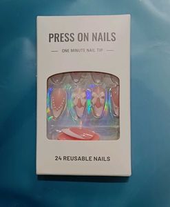 Elegant French Tip Bow Nails &amp; jhumka