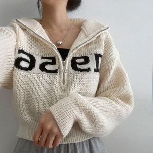 Cropped Half zip up sweater
