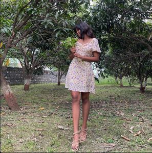 Floral Puff Sleeve Mini Dress
