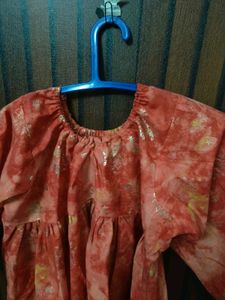 Cute Red Print women Top