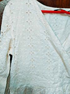 Elegant Cotton White Broderie Anglaise Top