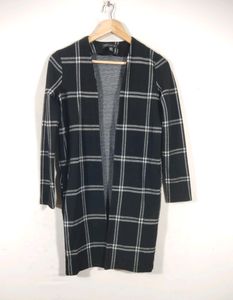 Black & White Plaid Cardigan