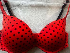 La Senza Orange Polka Dot Padded Underwire Bra