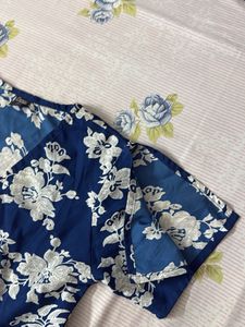 Navy blue Darzi Brand Slit Kurta