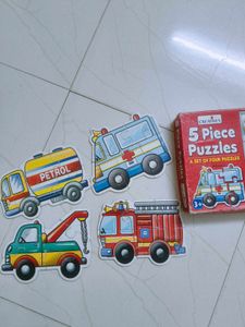 5 &8 Piece Vehicle Puzzles - Set of 4